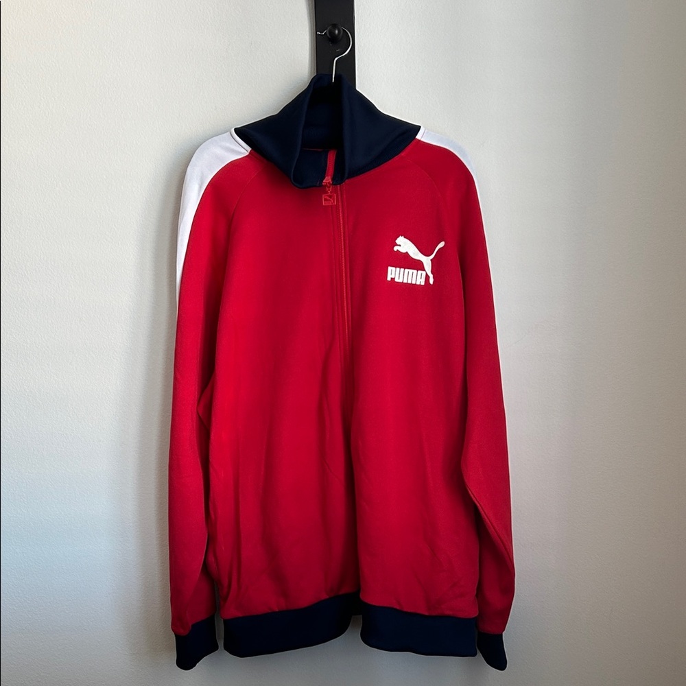 Puma Red and White Zip-Up Jacket
